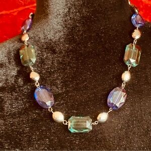 Elegant Blue and Green Gemstone Necklace